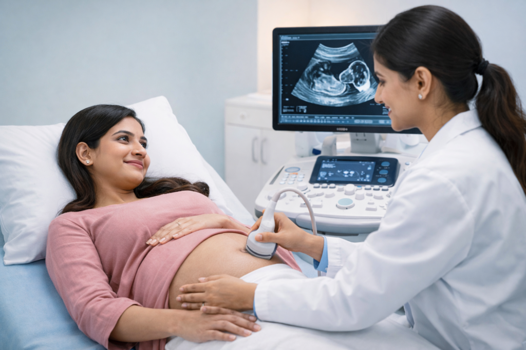 Diagnostic imaging x ray ct scan ultrasound 2d echo nst – pregnancy ultrasound scan for baby growth monitoring in Spoorthi Hospitals diagnostic unit